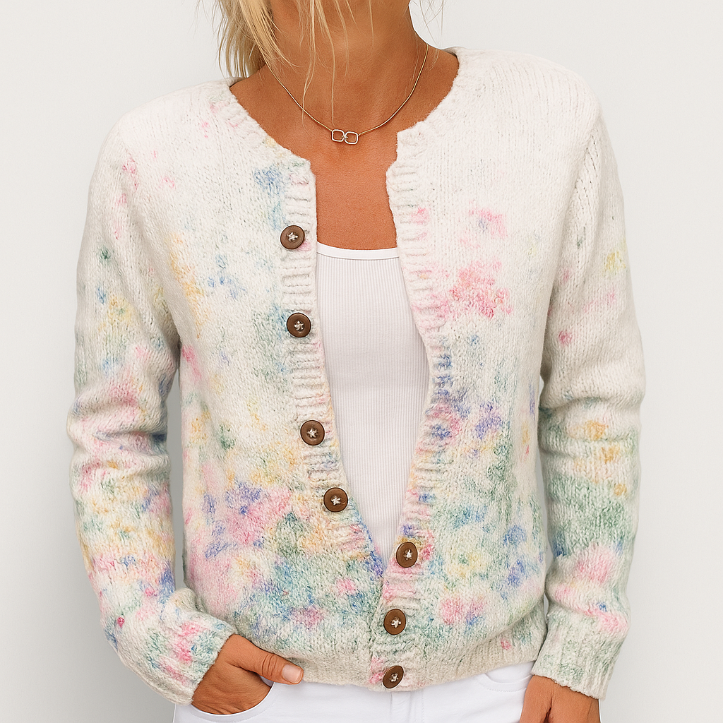 Alina | Cardigan a Maglia Floreale da Donna | Vestibilità Versatile