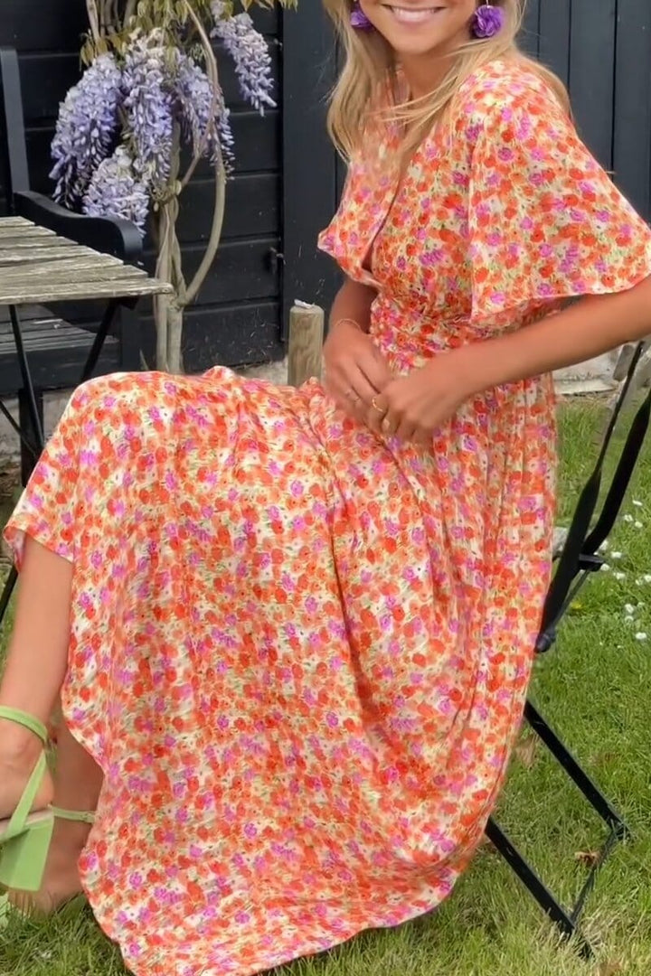 Sandra | Elegante Abito Lungo con Scollo a V