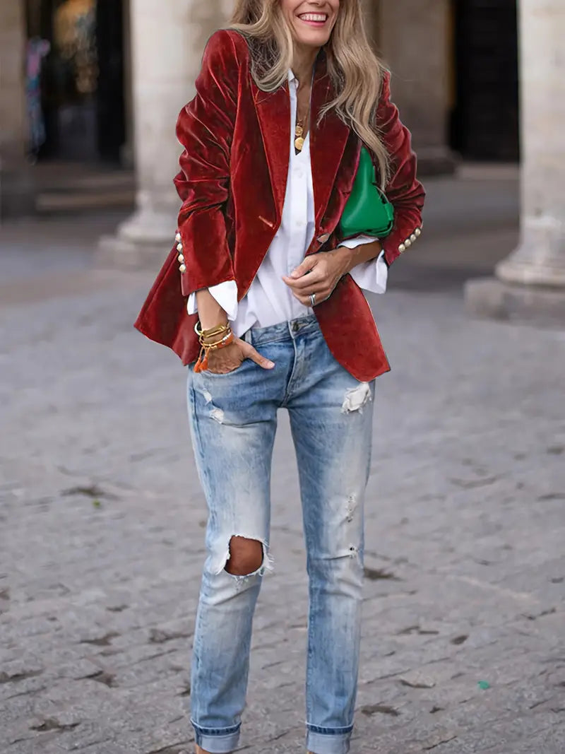 GIULISSA | BLAZER IN VELLUTO ELEGANTE