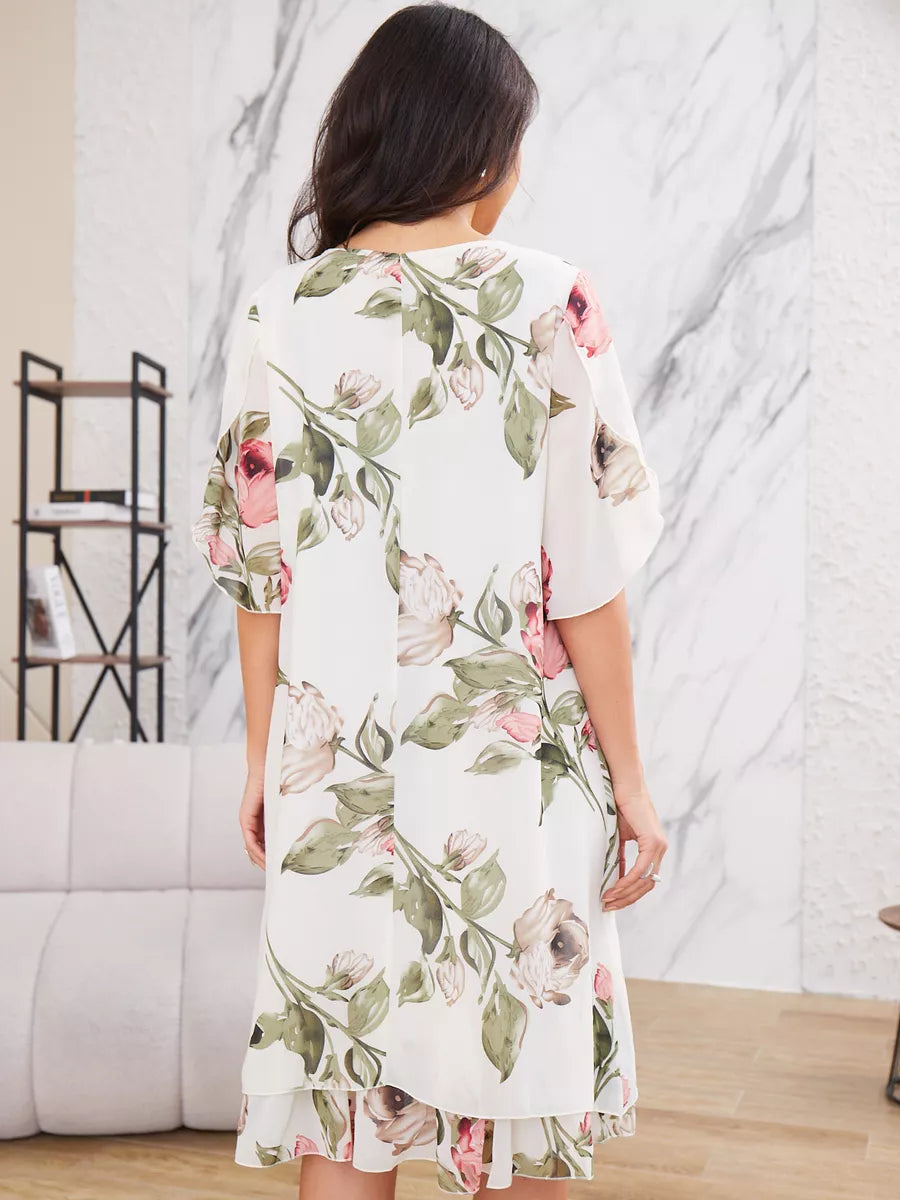 Judith | Elegante abito in chiffon con stampa floreale