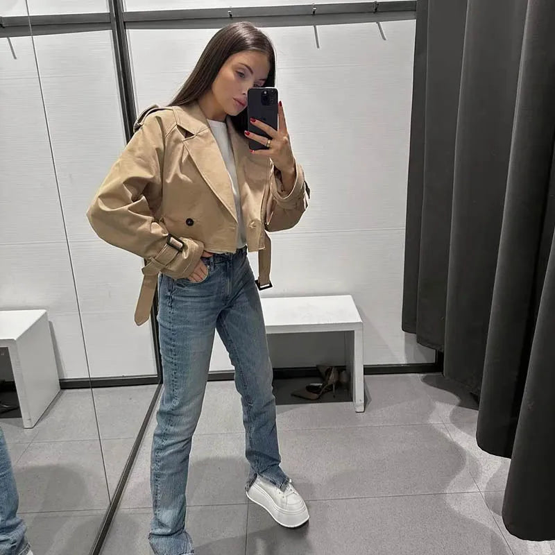 Belle Nuit™ | Cropped Trenchcoat