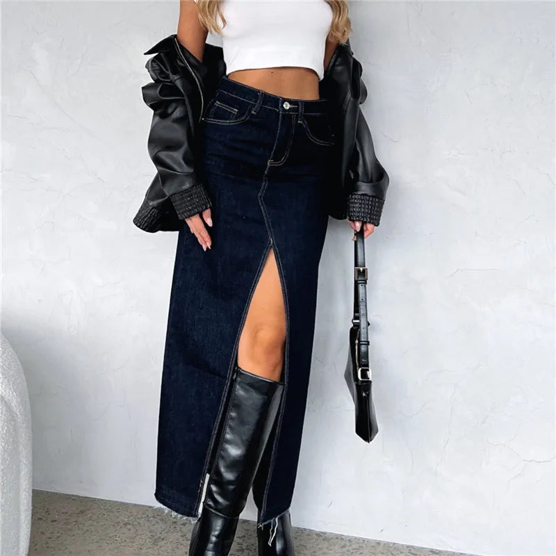 Belle Nuit™ | Denim Maxi Skirt