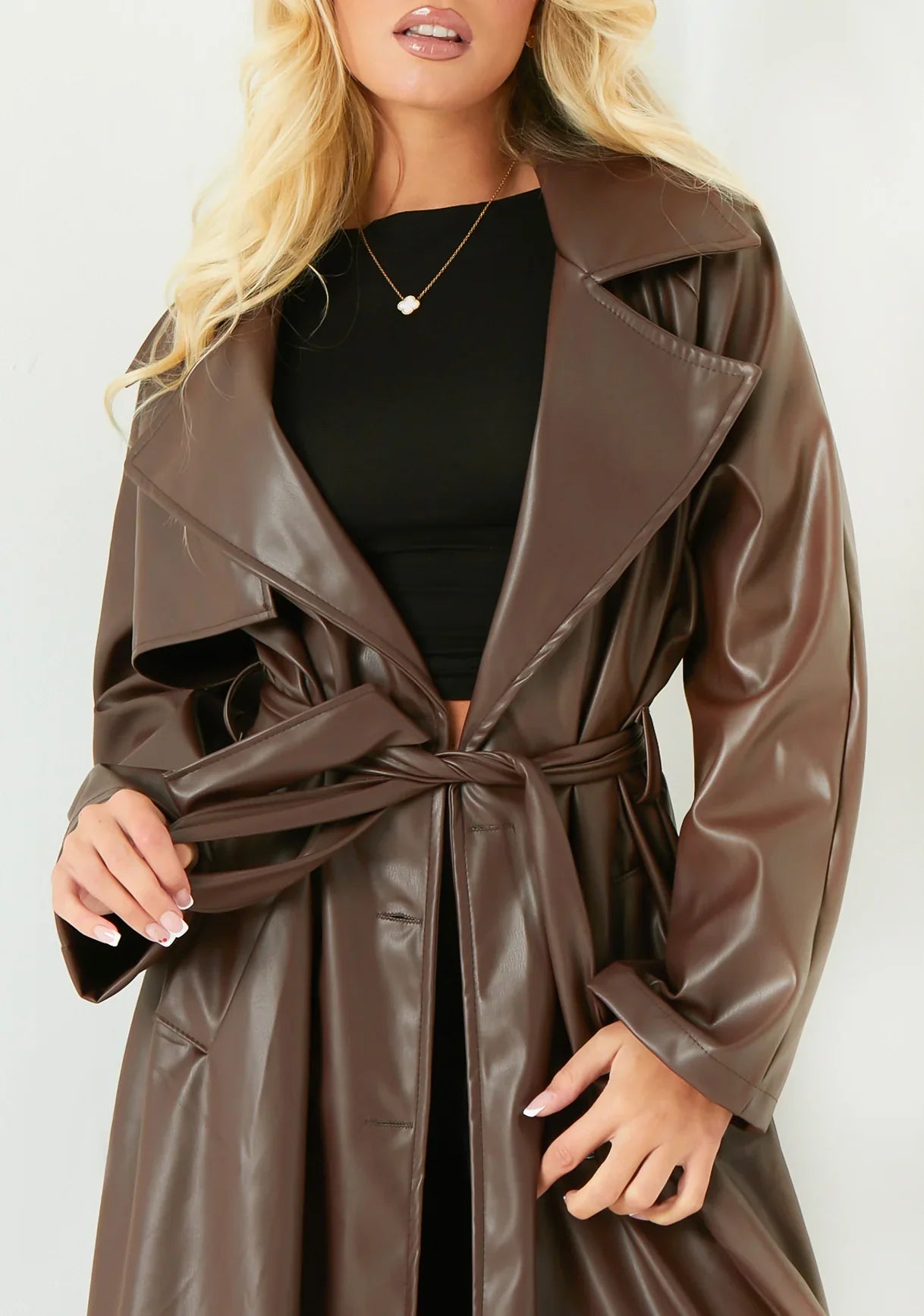 Belle Nuit™ | Leather Trench Coat