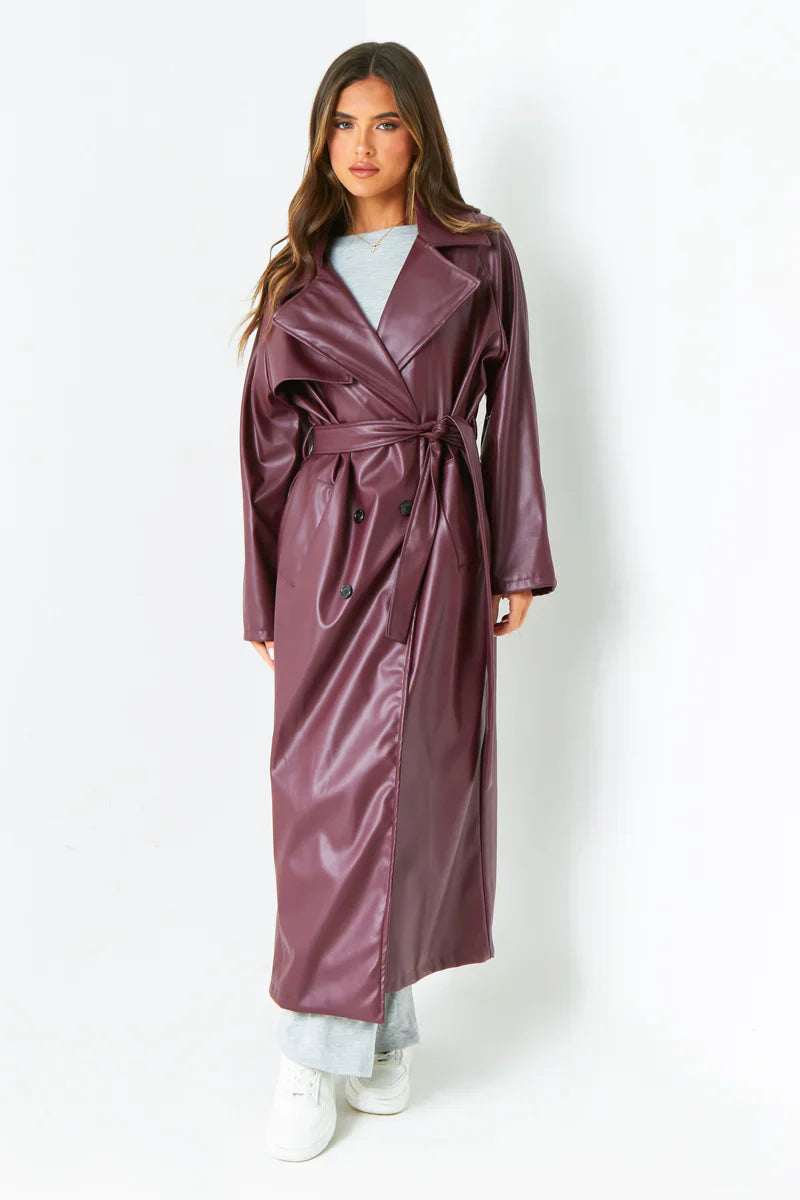 Belle Nuit™ | Leather Trench Coat