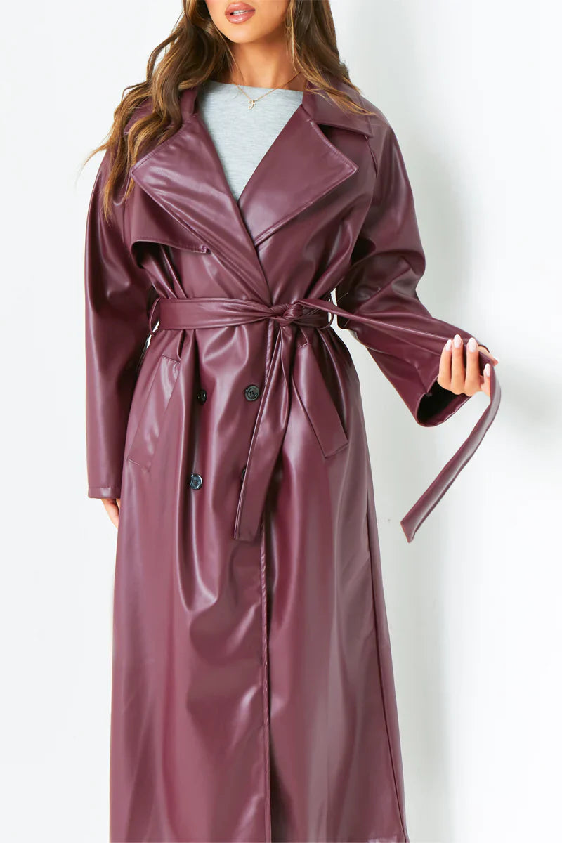Belle Nuit™ | Leather Trench Coat