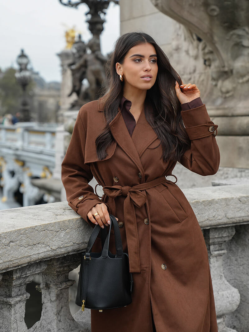 Belle Nuit™ | Molly suéde trenchcoat