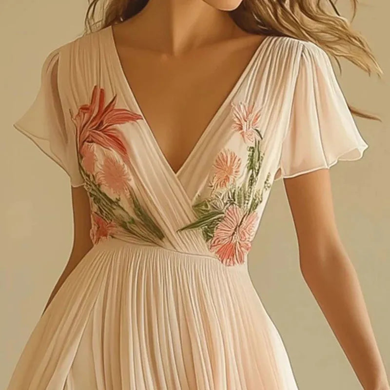 Amelia | Eleganti abiti da festa con scollo a V e vita alta