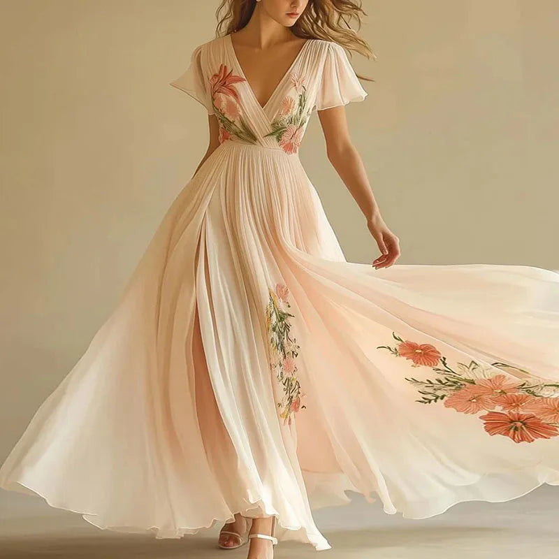 Amelia | Eleganti abiti da festa con scollo a V e vita alta