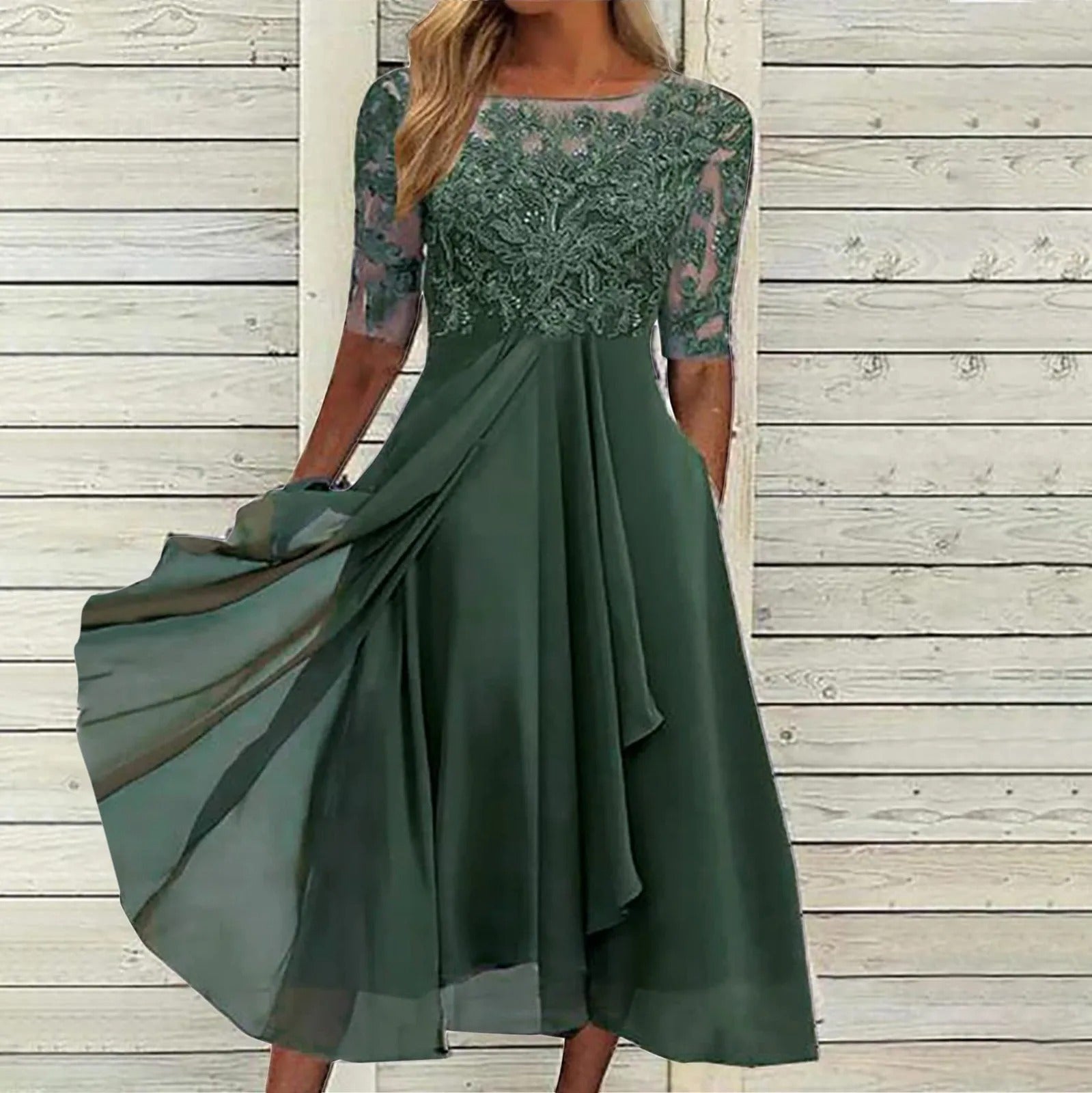 Taryn | Abito midi in pizzo elegante