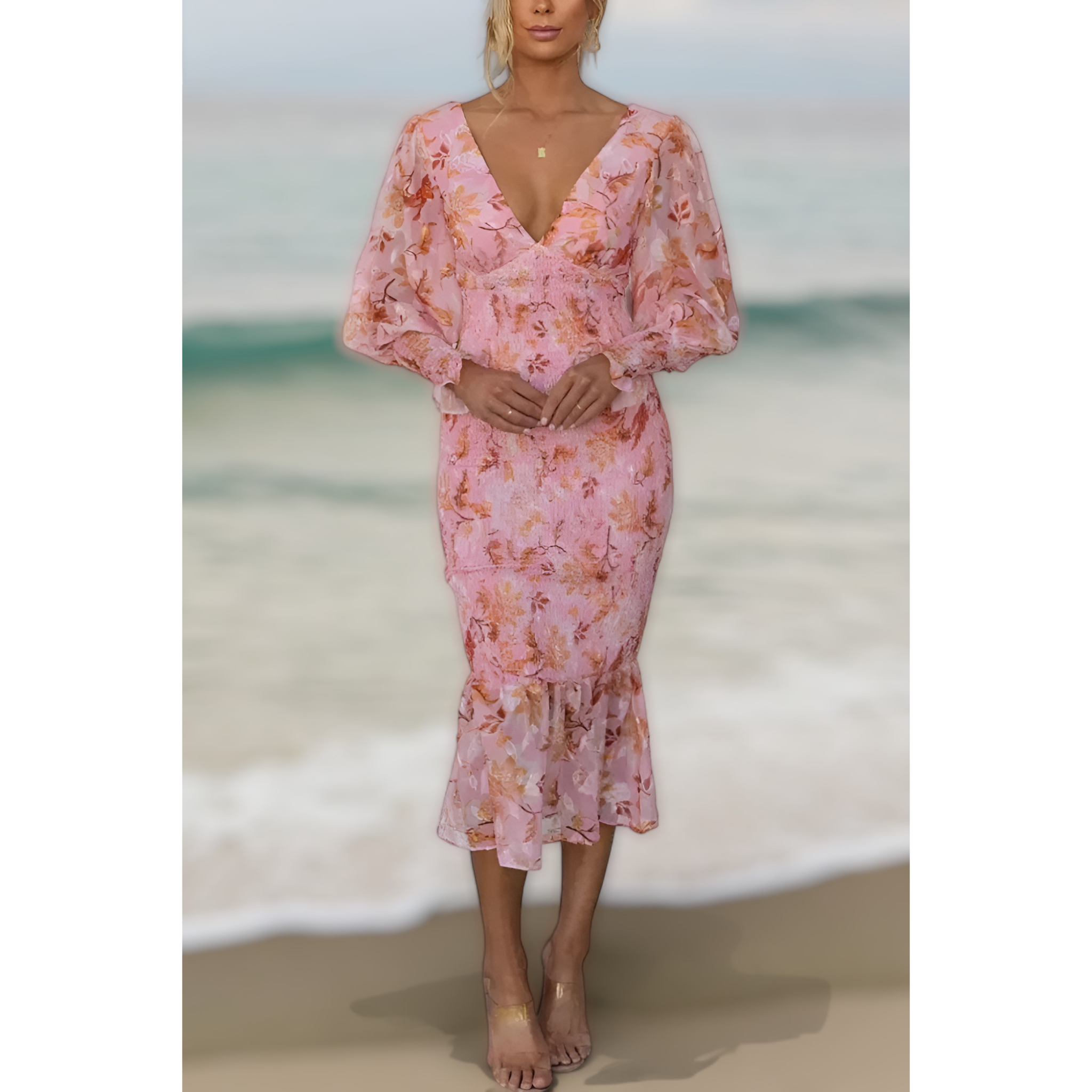 Melissa | Abito midi con volant floreali