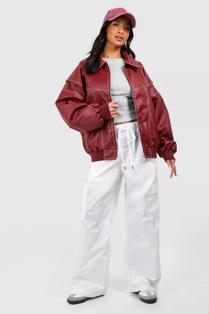 Belle Nuit™ | Leather Look Bomber Jacket