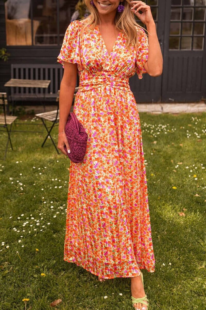 Sandra | Elegante Abito Lungo con Scollo a V