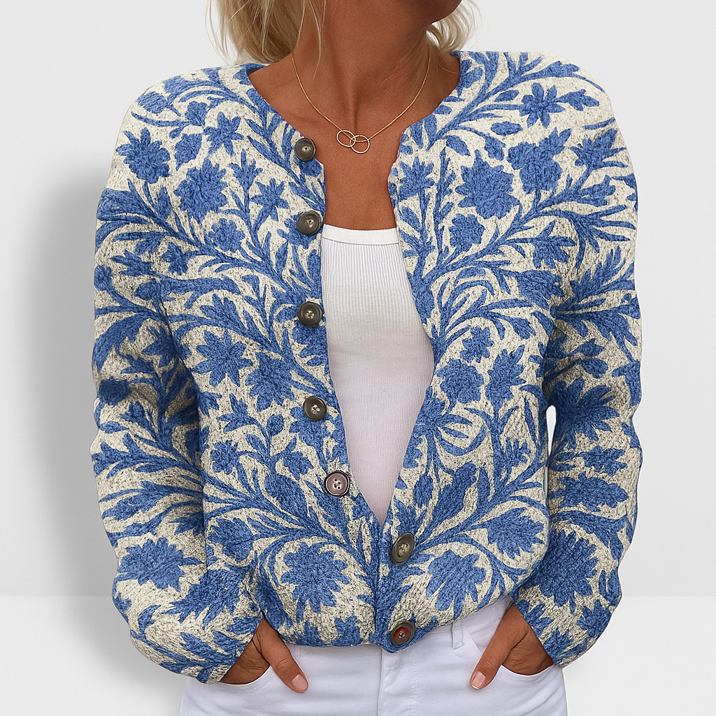 Alina | Cardigan a Maglia Floreale da Donna | Vestibilità Versatile