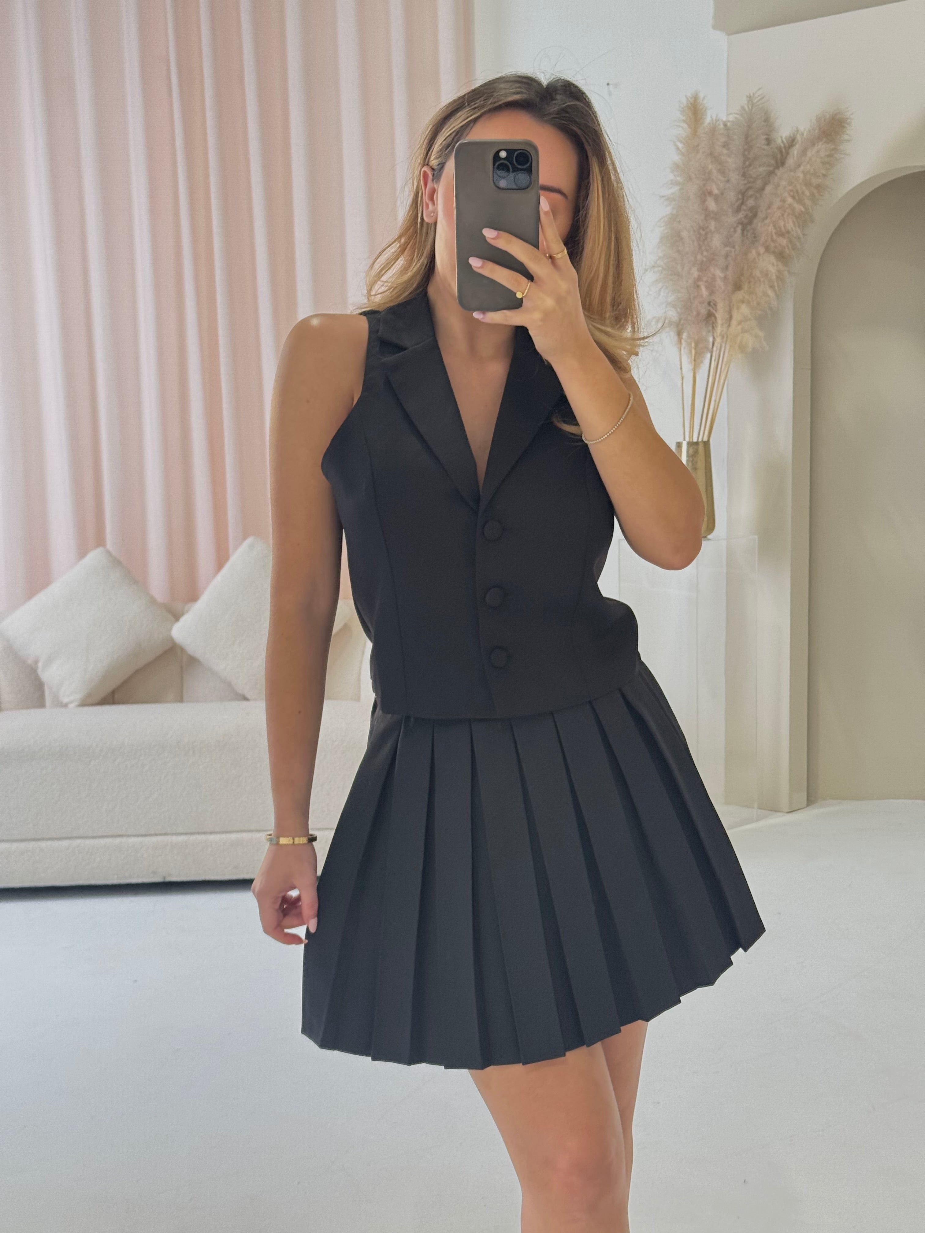 Belle Nuit™ | Pleated Mini Skirt Co-Ord