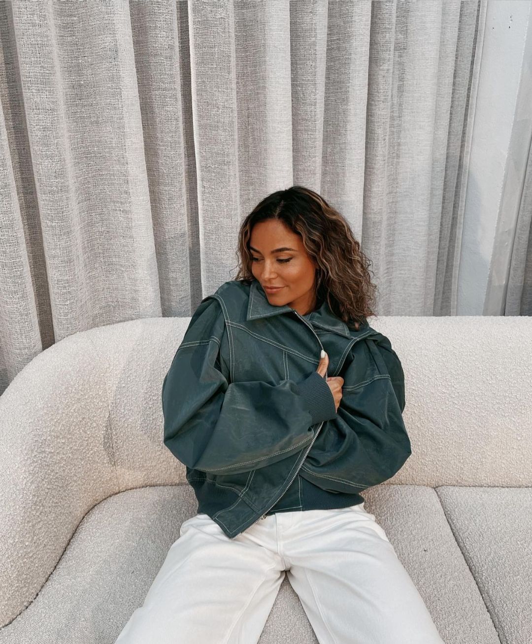 Belle Nuit™ | Leather Look Bomber Jacket