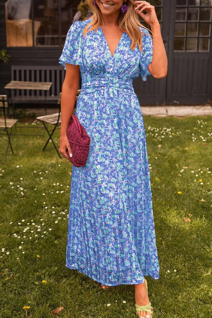 Sandra | Elegante Abito Lungo con Scollo a V