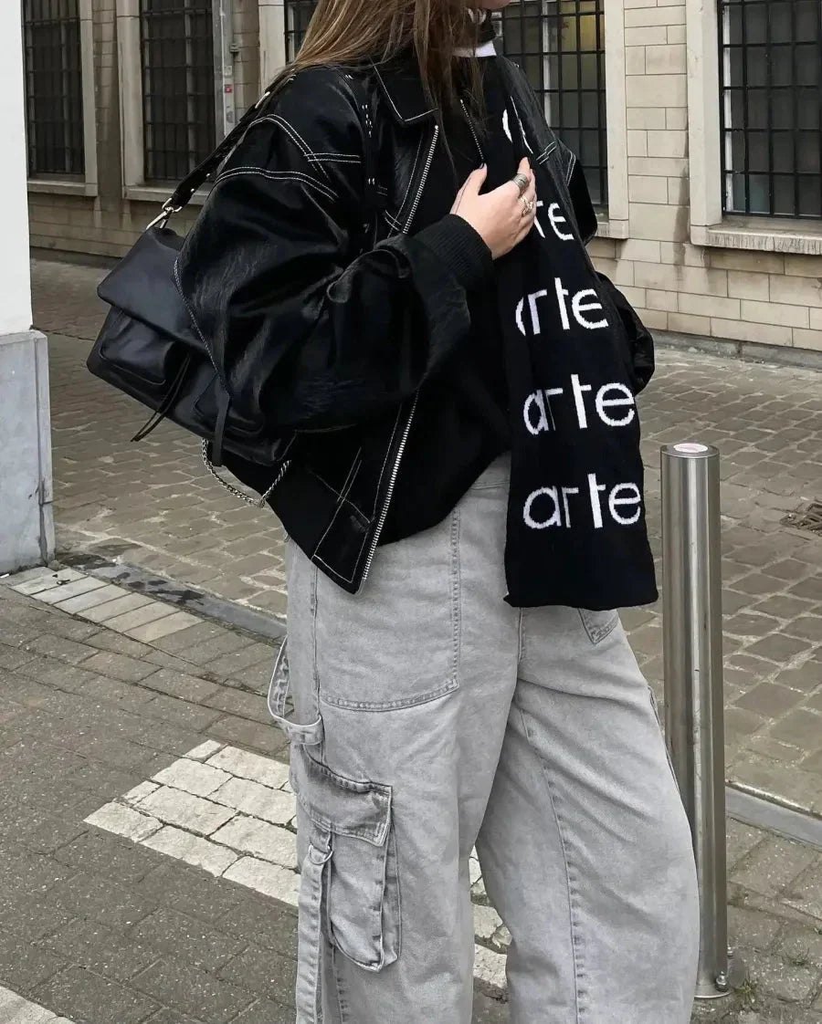 Belle Nuit™ | Leather Look Bomber Jacket