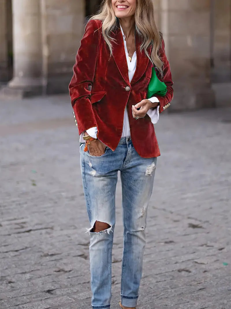 GIULISSA | BLAZER IN VELLUTO ELEGANTE