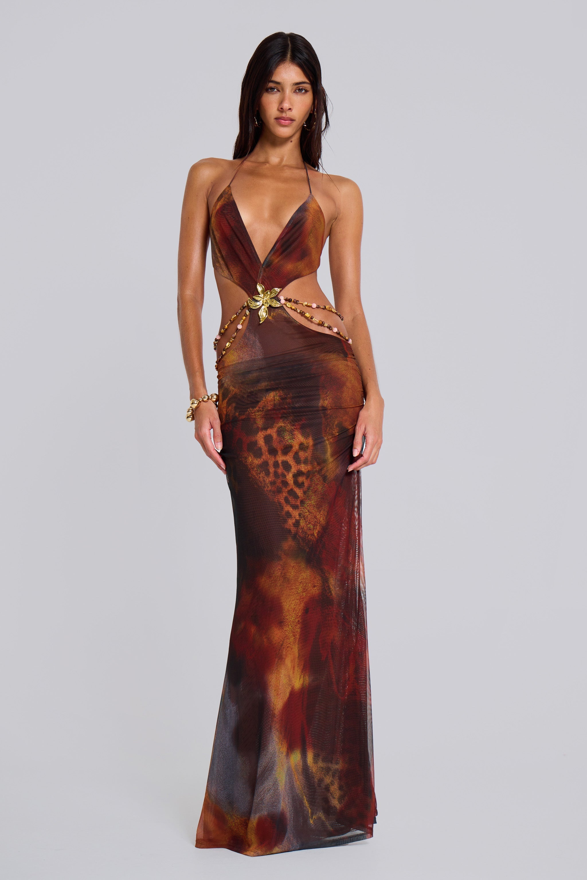 Belle Nuit™ | Backless Maxi Dress in Whiskey