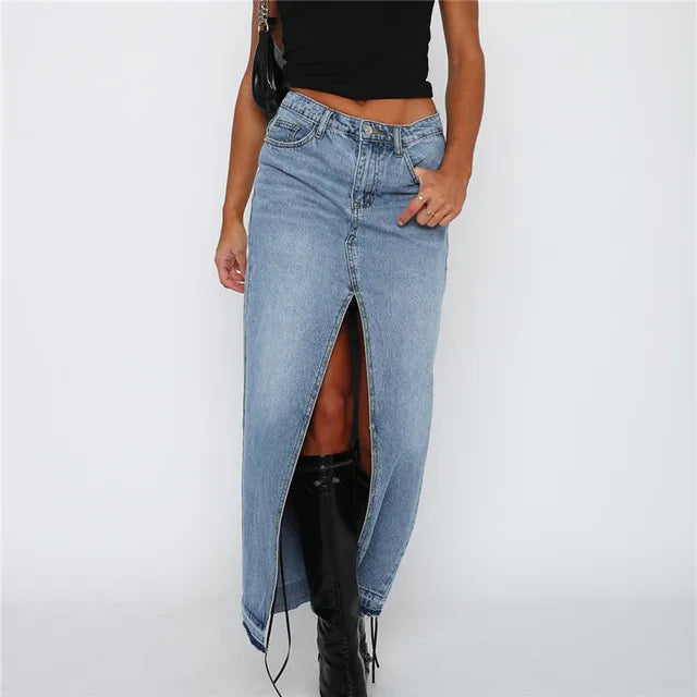 Belle Nuit™ | Denim Maxi Skirt