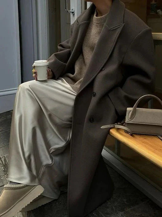 Belle Nuit™ | Elegant Brown Oversized Coat
