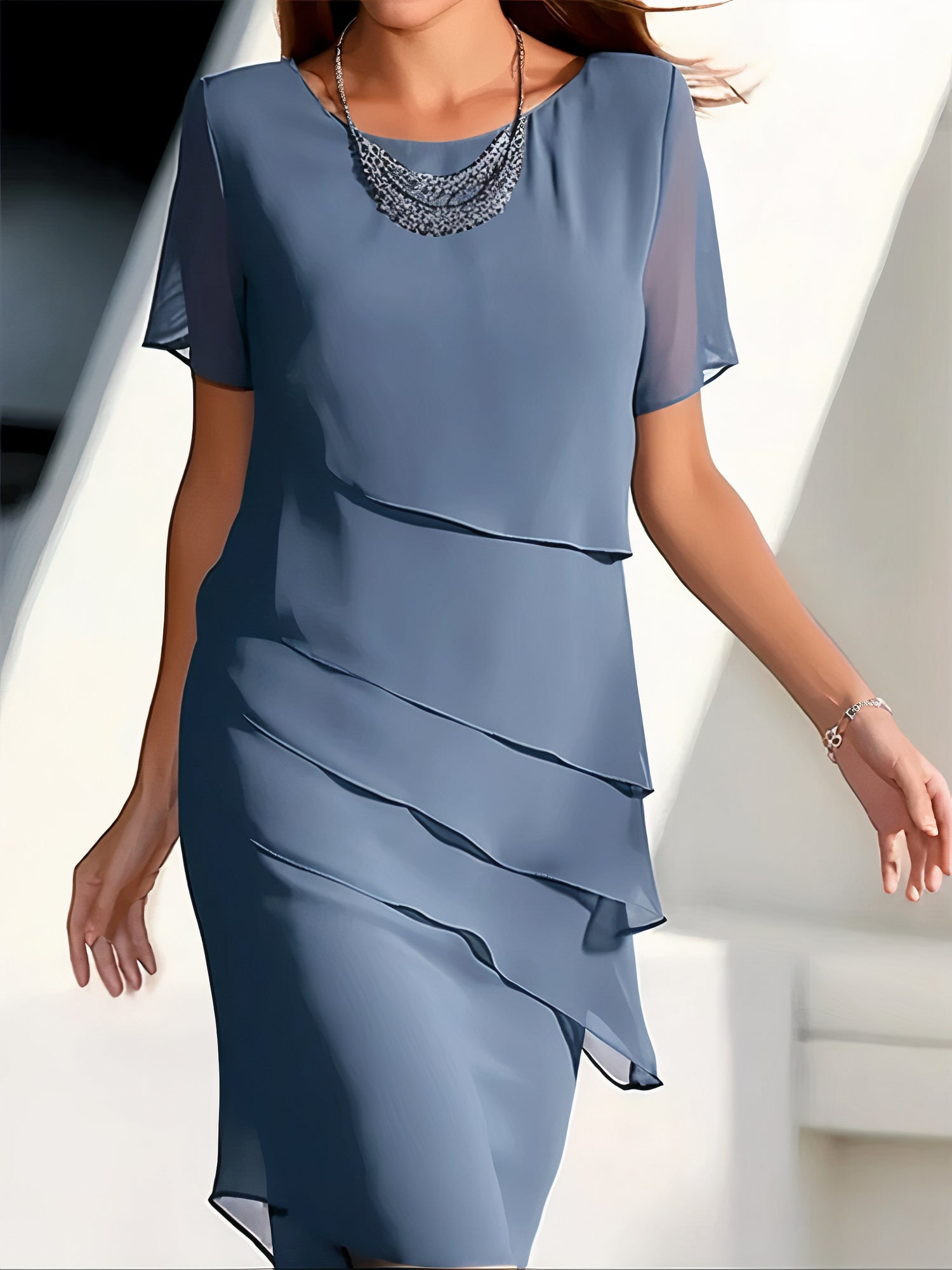 Abito | plissettato in chiffon di seta