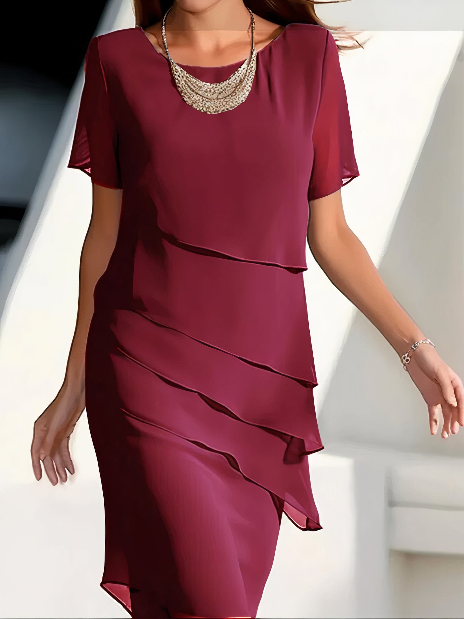 Abito | plissettato in chiffon di seta