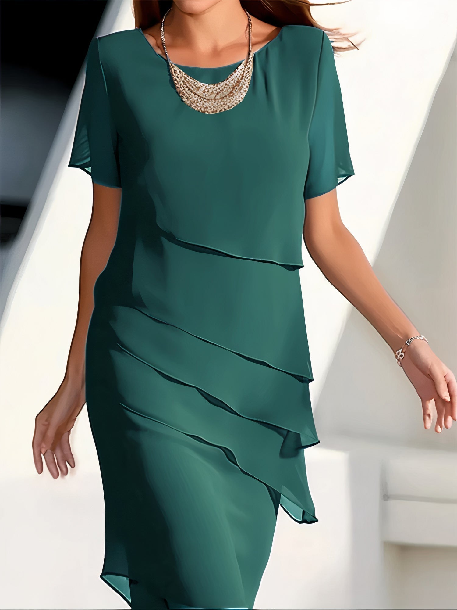 Abito | plissettato in chiffon di seta