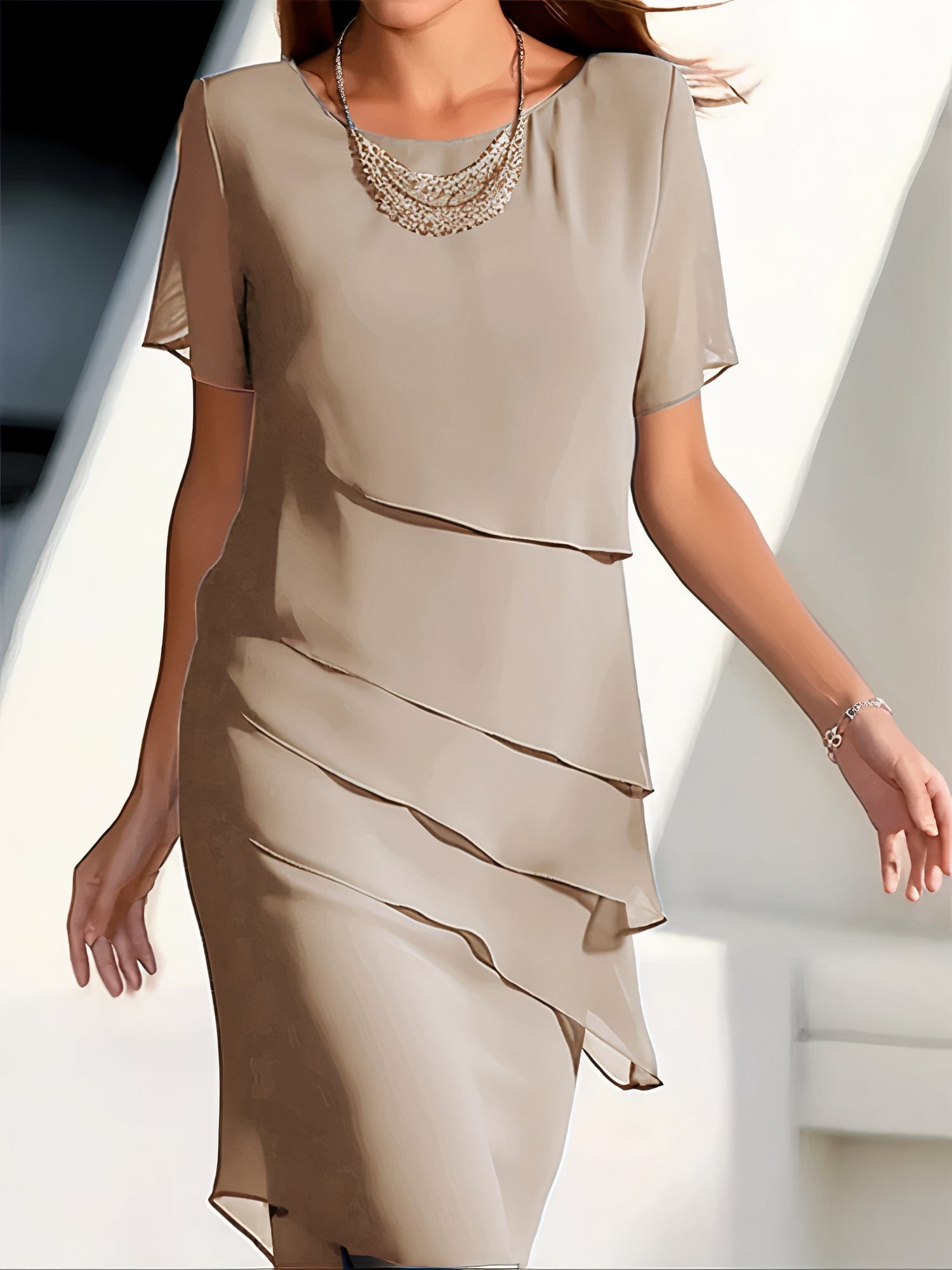 Abito | plissettato in chiffon di seta