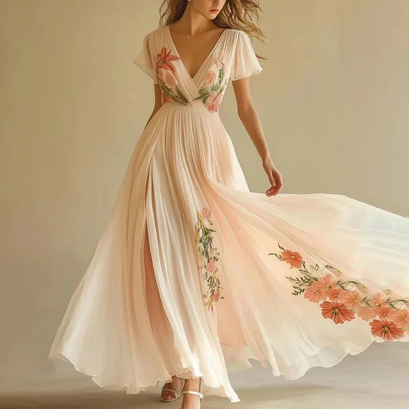 Amelia | Eleganti abiti da festa con scollo a V e vita alta