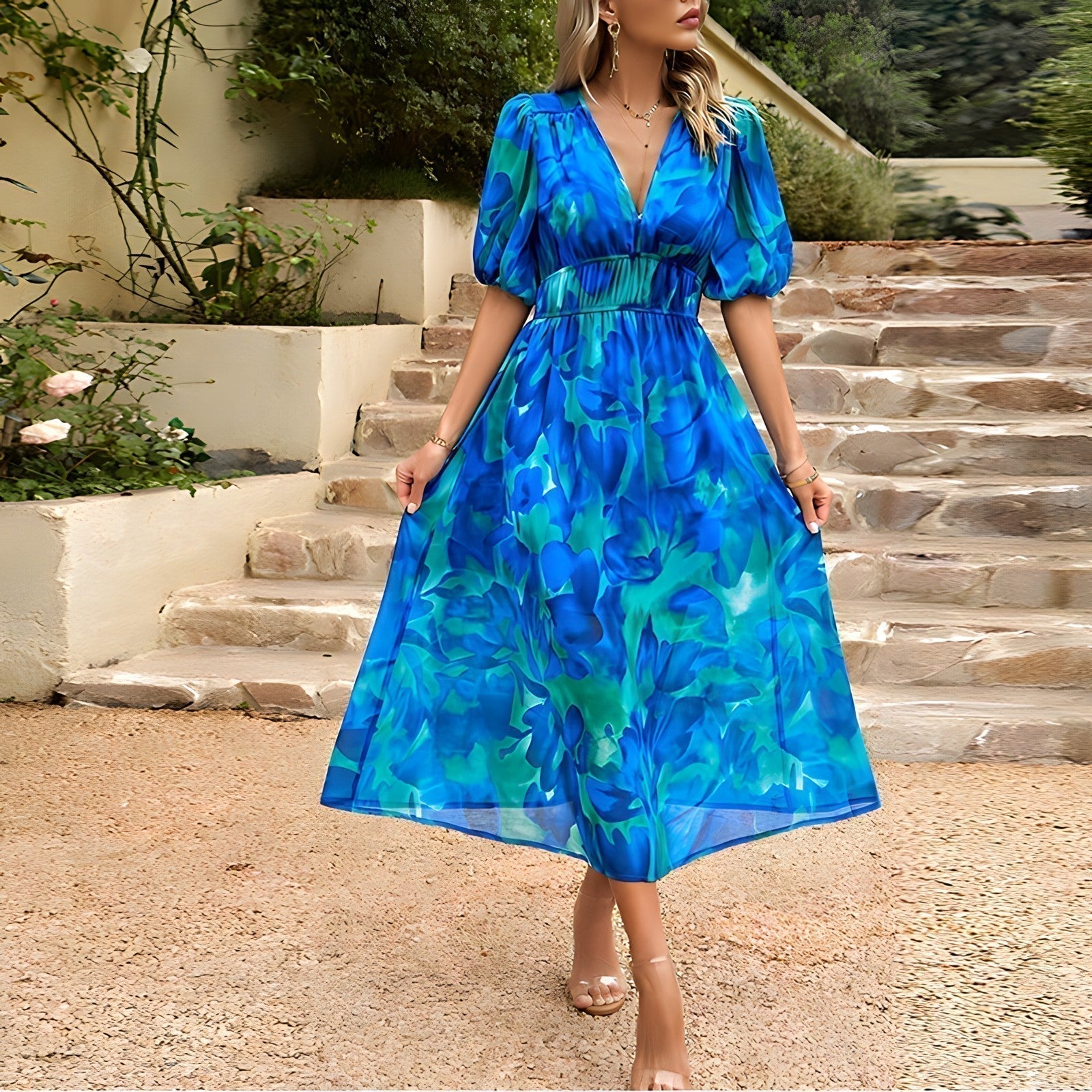 Isolde | Abito midi con scollo a V