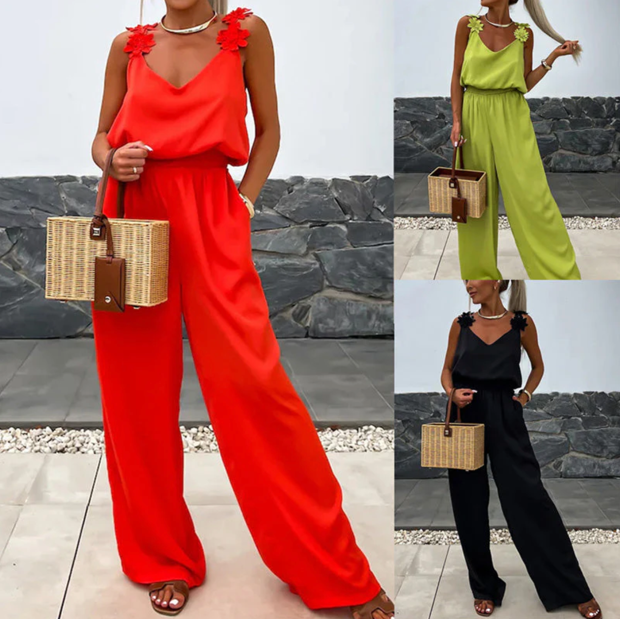 Serena | Tuta Estiva Donna con Fiori | Elegante Jumpsuit Femminile