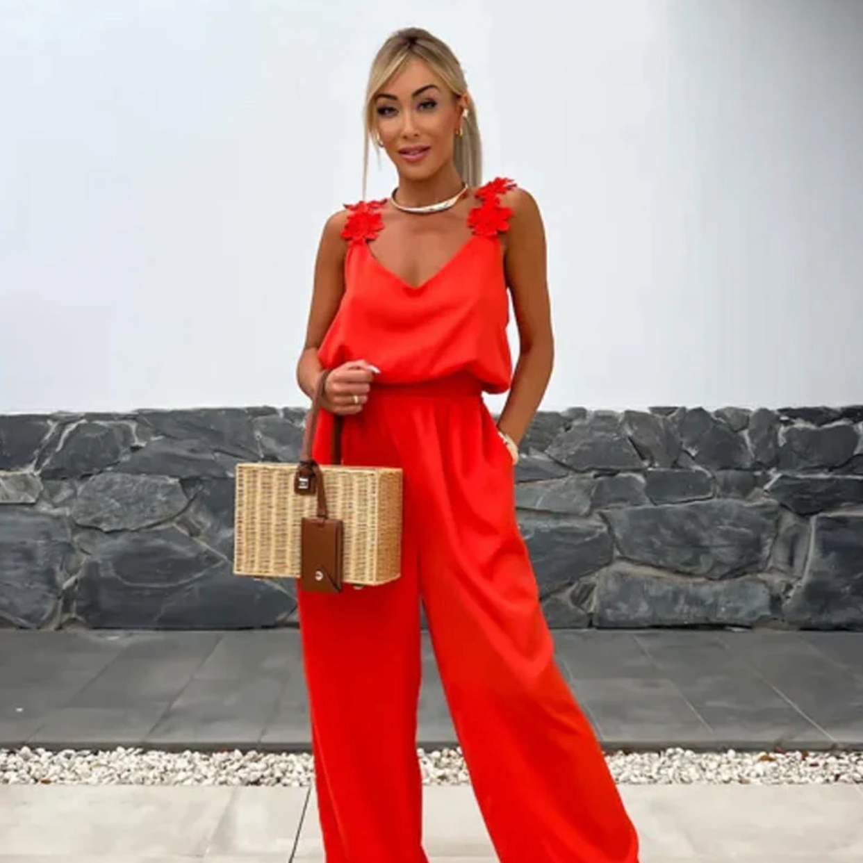 Serena | Tuta Estiva Donna con Fiori | Elegante Jumpsuit Femminile