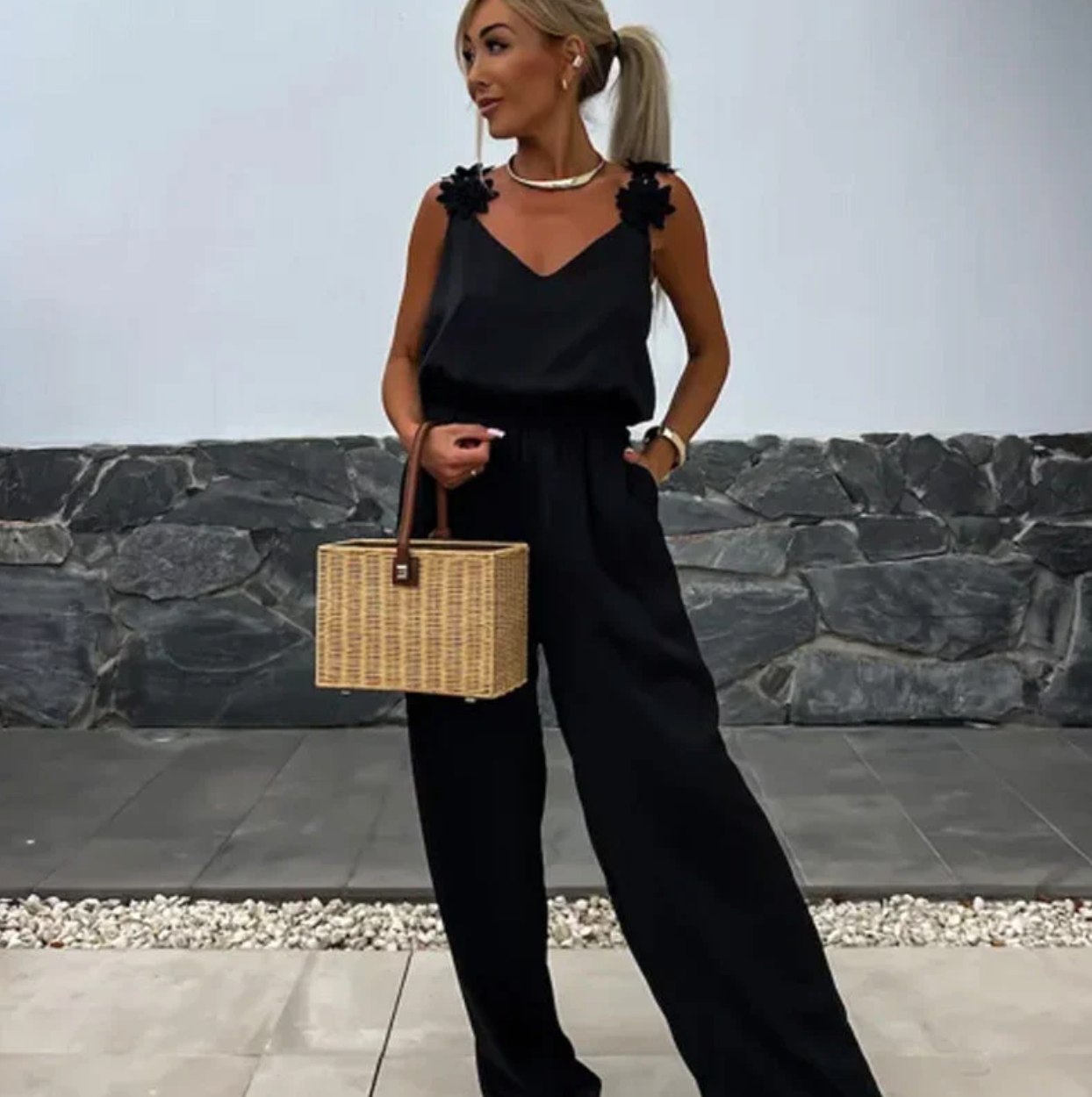 Serena | Tuta Estiva Donna con Fiori | Elegante Jumpsuit Femminile