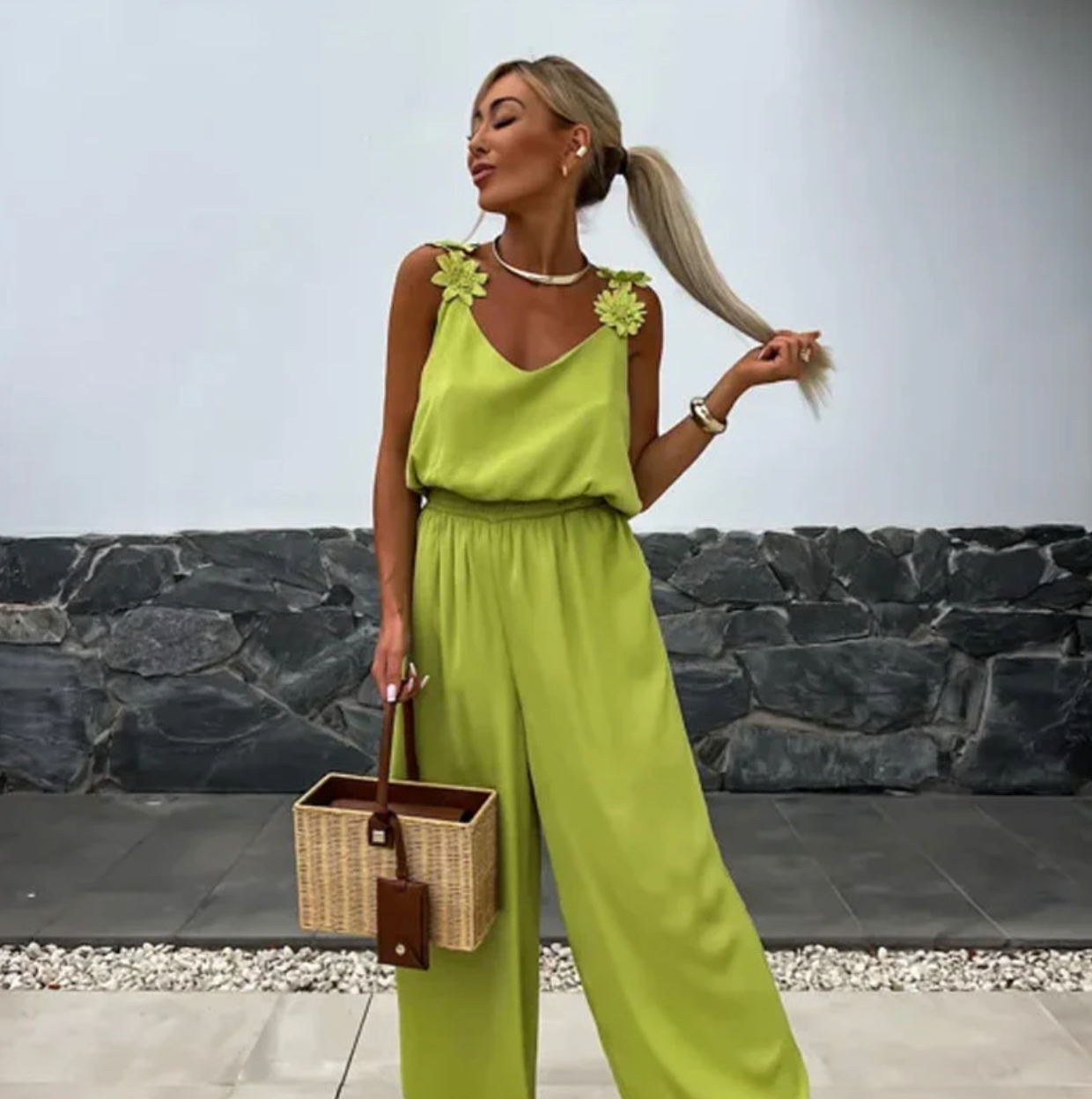 Serena | Tuta Estiva Donna con Fiori | Elegante Jumpsuit Femminile