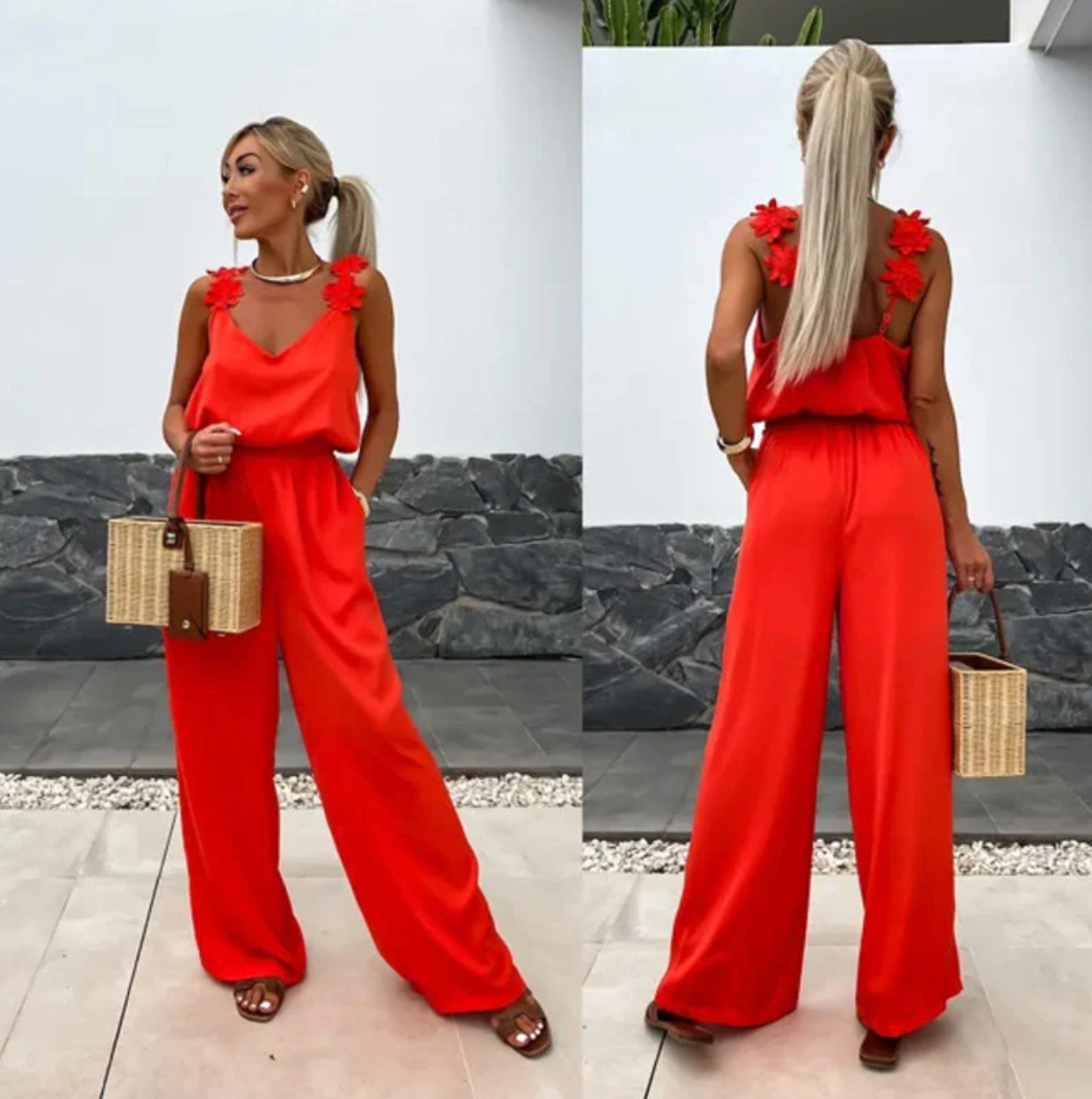Serena | Tuta Estiva Donna con Fiori | Elegante Jumpsuit Femminile