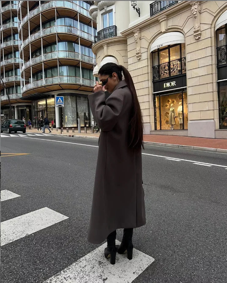 Belle Nuit™ | Elegant Brown Oversized Coat
