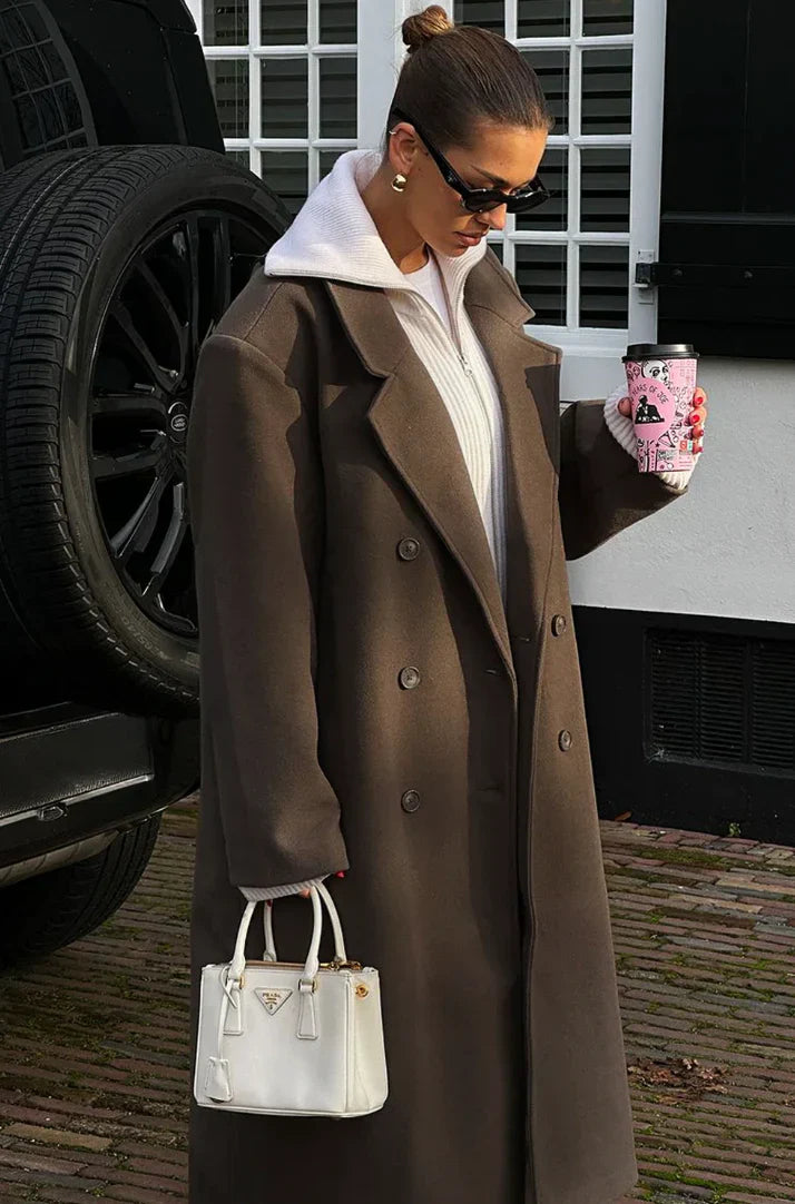 Belle Nuit™ | Elegant Brown Oversized Coat