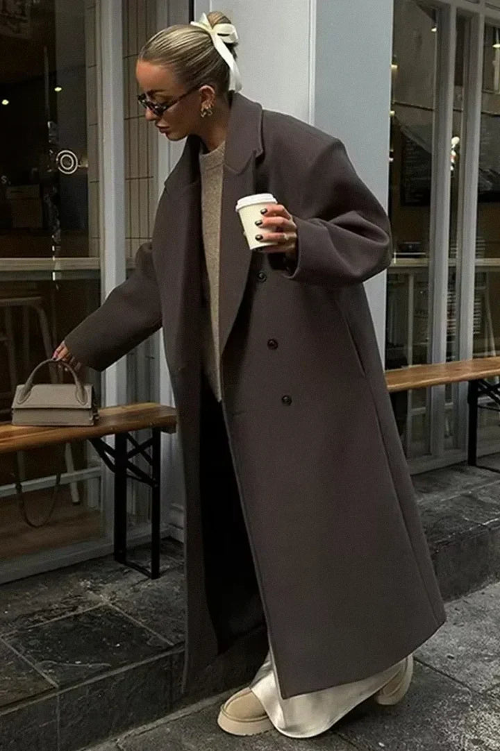 Belle Nuit™ | Elegant Brown Oversized Coat