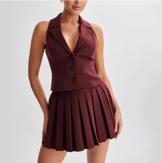 Belle Nuit™ | Pleated Mini Skirt Co-Ord