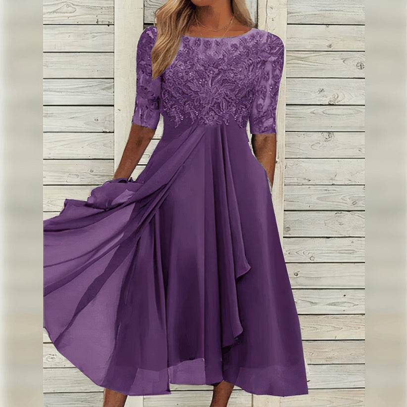 Taryn | Abito midi in pizzo elegante