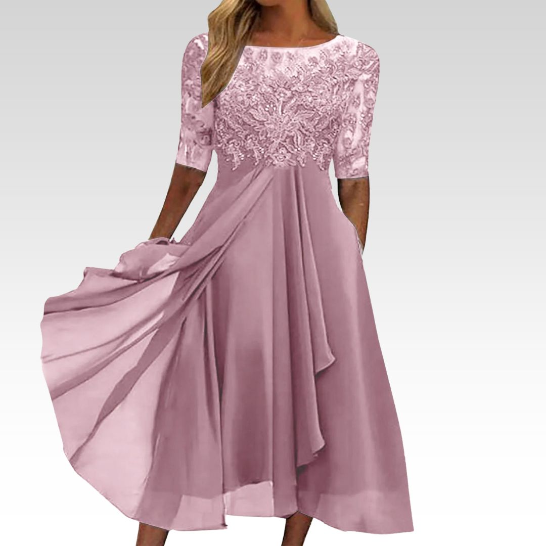 Taryn | Abito midi in pizzo elegante