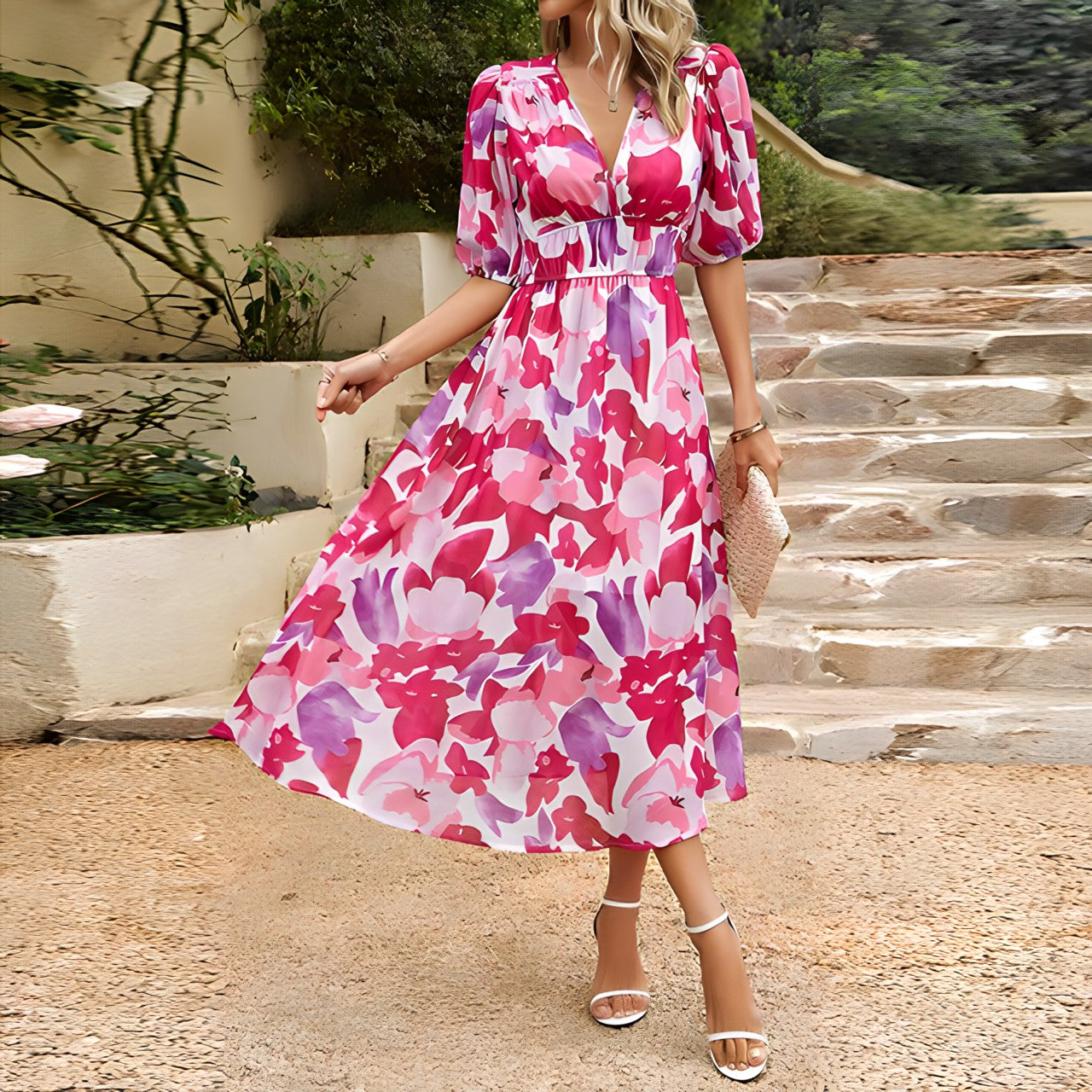 Isolde | Abito midi con scollo a V