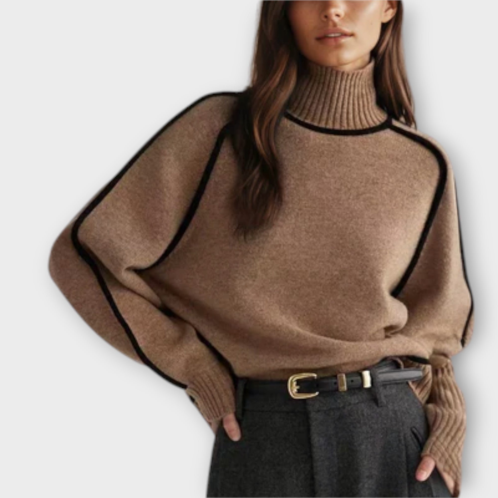 Briella | Maglione a Collo Alto a Costine per Donna | Morbido e strutturato