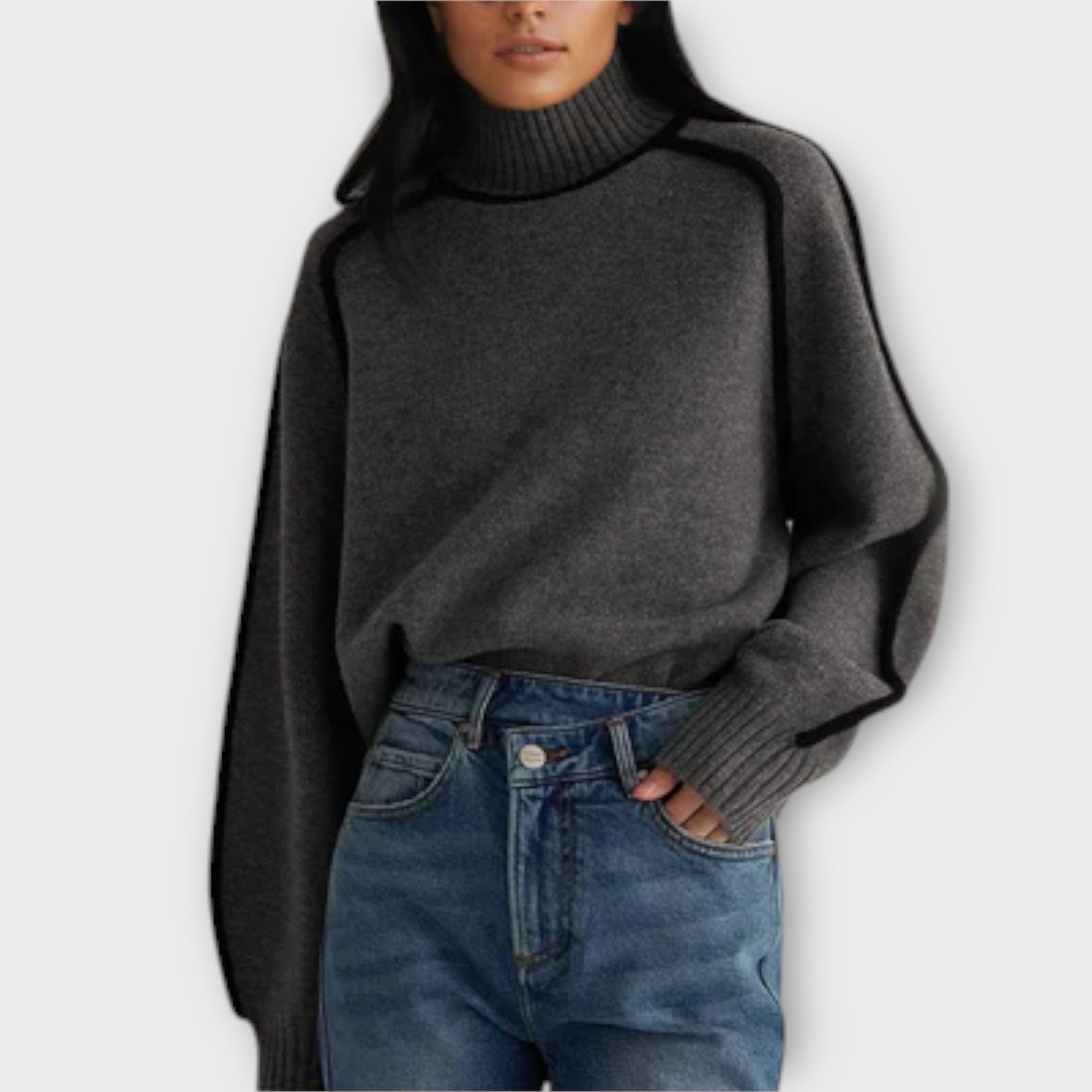 Briella | Maglione a Collo Alto a Costine per Donna | Morbido e strutturato