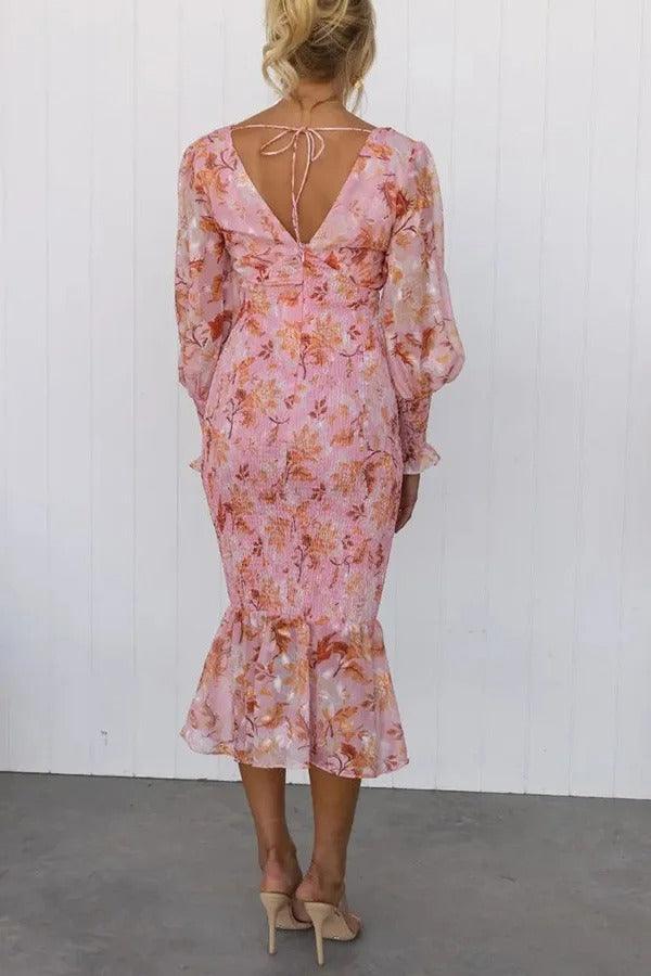 Melissa | Abito midi con volant floreali