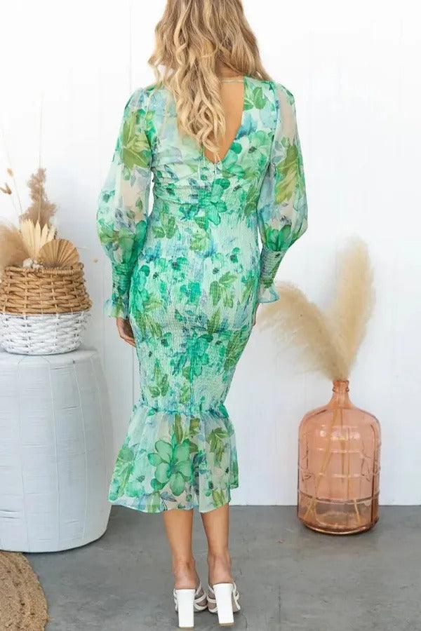 Melissa | Abito midi con volant floreali