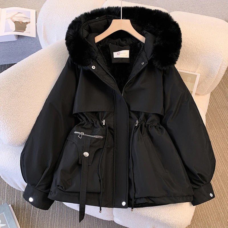 Amicizia | Elegante giacca invernale in piuma con pelliccia